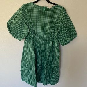 Madewell Green Gingham dress size 10